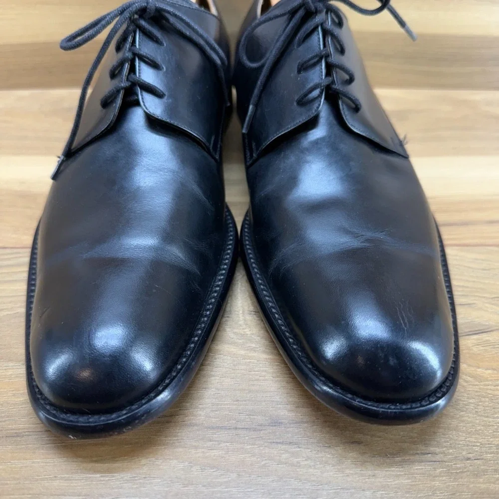 Palenzo Collezioni Mens Oxfords Size 10 Black Leather‎ Lace Up Dress Shoes